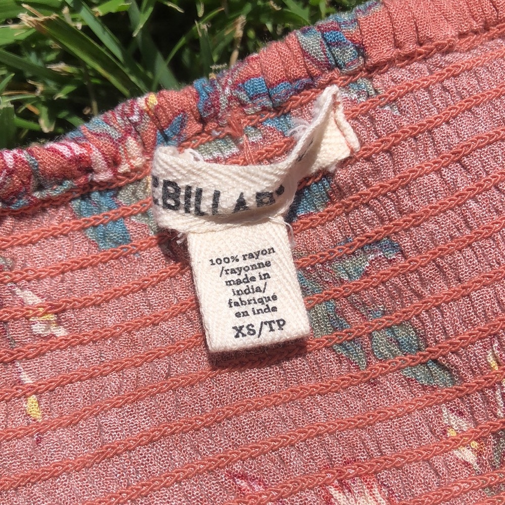 Billabong Rust Pink Floral Off-Shoulder Dress - Picture 4 of 14